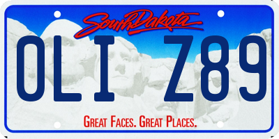 SD license plate 0LIZ89
