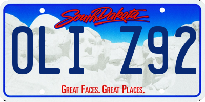 SD license plate 0LIZ92