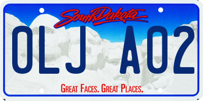 SD license plate 0LJA02