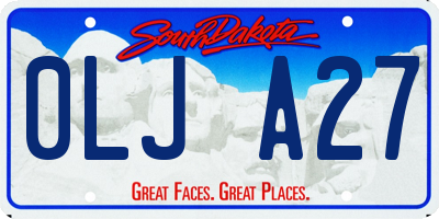SD license plate 0LJA27