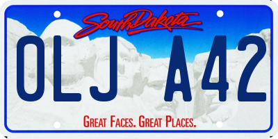 SD license plate 0LJA42