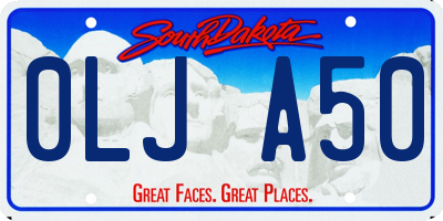 SD license plate 0LJA50