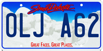 SD license plate 0LJA62