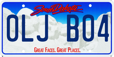 SD license plate 0LJB04