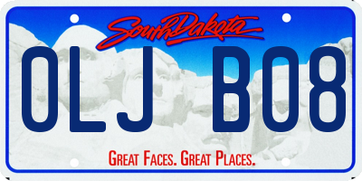SD license plate 0LJB08