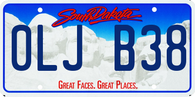 SD license plate 0LJB38