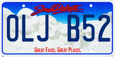 SD license plate 0LJB52