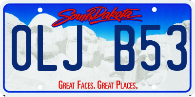 SD license plate 0LJB53
