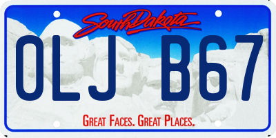 SD license plate 0LJB67