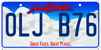 SD license plate 0LJB76