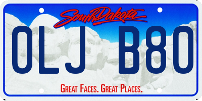 SD license plate 0LJB80