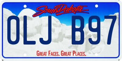 SD license plate 0LJB97