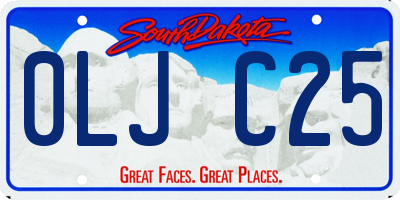 SD license plate 0LJC25