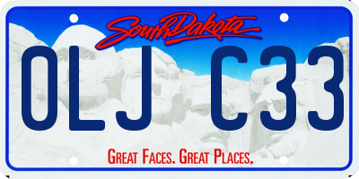 SD license plate 0LJC33