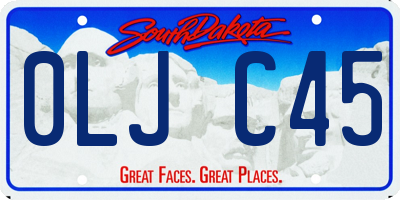 SD license plate 0LJC45