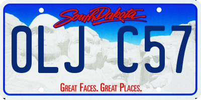 SD license plate 0LJC57