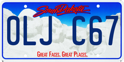 SD license plate 0LJC67