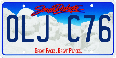 SD license plate 0LJC76