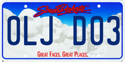 SD license plate 0LJD03