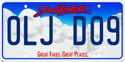 SD license plate 0LJD09