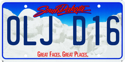 SD license plate 0LJD16