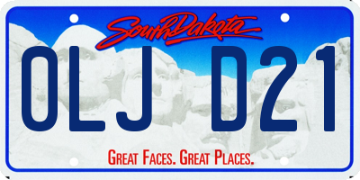 SD license plate 0LJD21