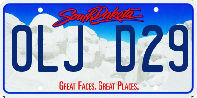 SD license plate 0LJD29