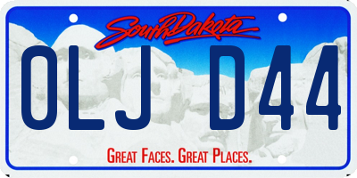 SD license plate 0LJD44