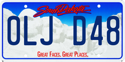 SD license plate 0LJD48