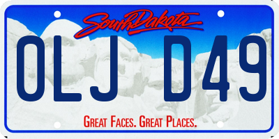 SD license plate 0LJD49