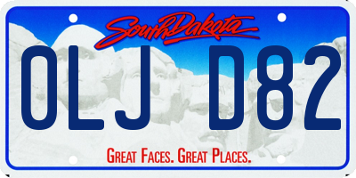 SD license plate 0LJD82