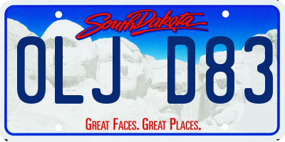 SD license plate 0LJD83