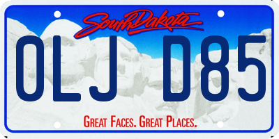 SD license plate 0LJD85