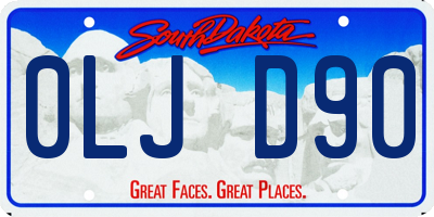 SD license plate 0LJD90