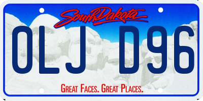 SD license plate 0LJD96