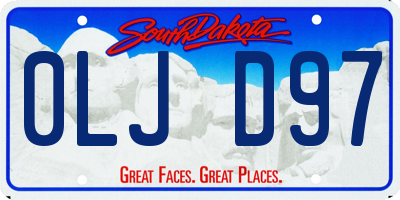 SD license plate 0LJD97