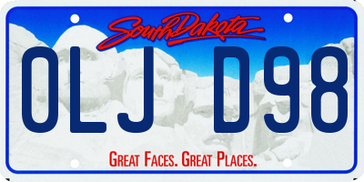 SD license plate 0LJD98