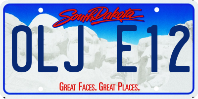 SD license plate 0LJE12