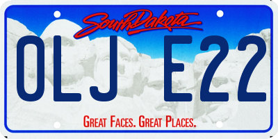 SD license plate 0LJE22