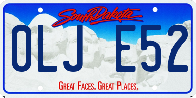 SD license plate 0LJE52