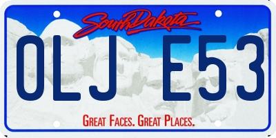 SD license plate 0LJE53