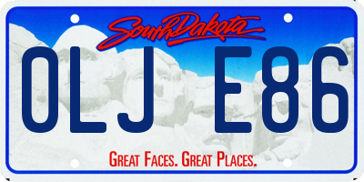 SD license plate 0LJE86