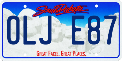 SD license plate 0LJE87