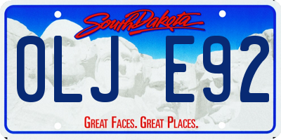 SD license plate 0LJE92