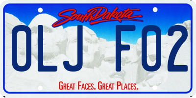 SD license plate 0LJF02