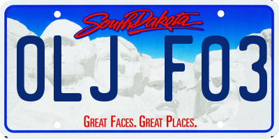 SD license plate 0LJF03