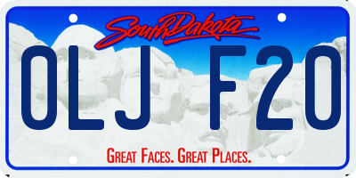 SD license plate 0LJF20