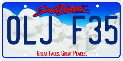 SD license plate 0LJF35