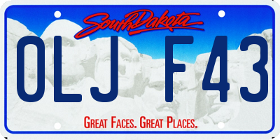 SD license plate 0LJF43