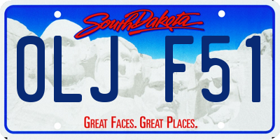 SD license plate 0LJF51
